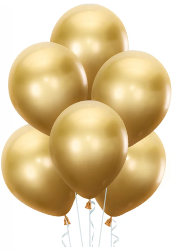 Balony lateksowy złoty chrom 12 cali 6 szt