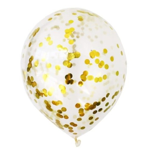balon z konfetti złoty 12 cali