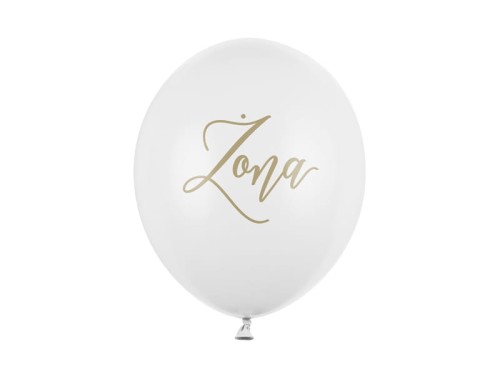 Balony mąż żona 6 sztuk 30cm MOCNE na ślub Wesele Rocznicę Ślubu białe he