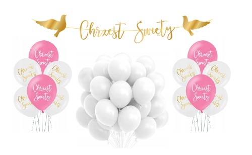 Dekoracje zestaw na Chrzest Święty dla dziewczynki