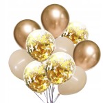 Bukiet balonów złoty chrom beż na rocznicę ślubu imieniny