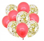 Bukiet balonów koralowe konfetti balony