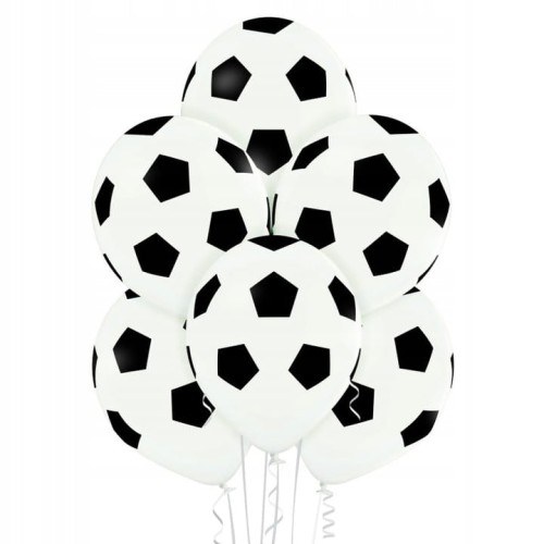 Balony lateksowe Piłka nożna 6 sztuk 30cm DUŻE URODZINY Football HEL