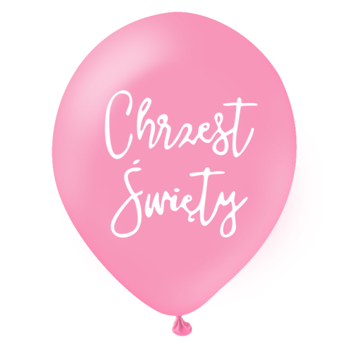 Balony lateksowe różowe Chrzest święty 6 szt 12 cali