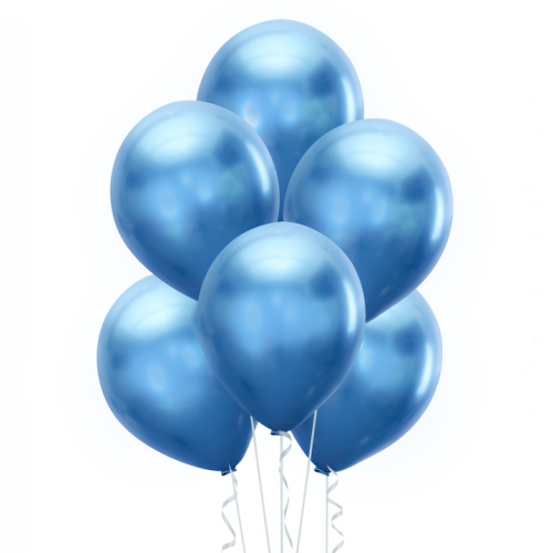 Balony lateksowe niebieski chrom 12 cali 6 sztuk