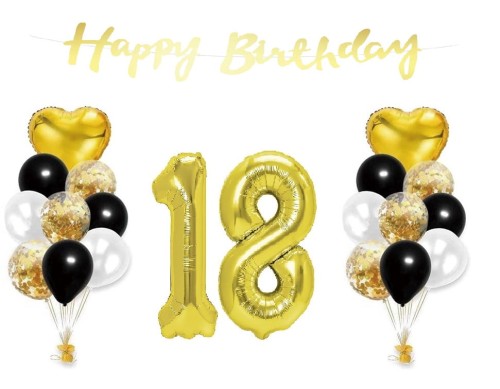 Zestaw balonów z Girlanda Happy Birthday cyfry 0-99