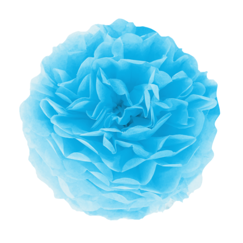 Pompon bibułowy niebieski 15 cm