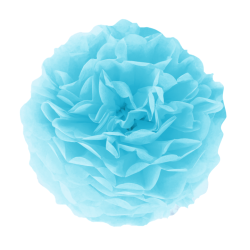 Pompon bibułowy błękitny 15 cm