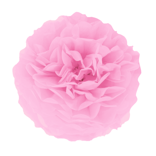 Pompon bibułowy jasny różowy 15 cm