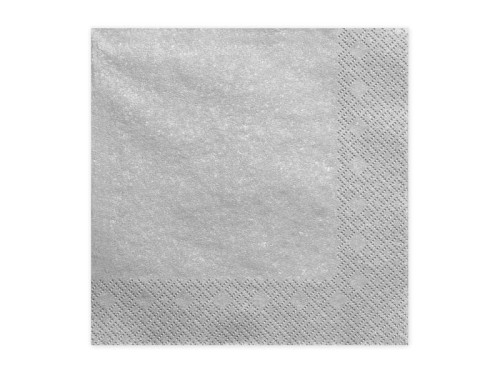 Serwetki srebrne 20 sztuk metaliczne trójwarstwowe 33x33cm