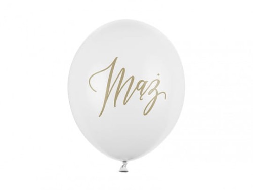 balon lateksowy biały mąż 12 cali
