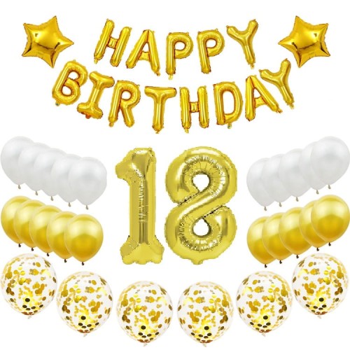 Zestaw balonów 70cm baner konfetti cyfry 0-99