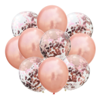 Bukiet balonów rose gold z konfetti różowe złoto