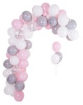 Girlanda balonowa na Roczek różowo siwa Chrzest