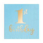 Serwetki papierowe Roczek chłopca 1st birthday turkusowe 10szt