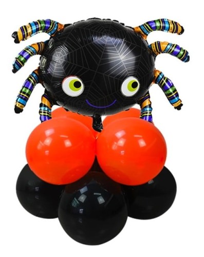 Zestaw balonów na Halloween z Pająkiem czarno pomarańczowe