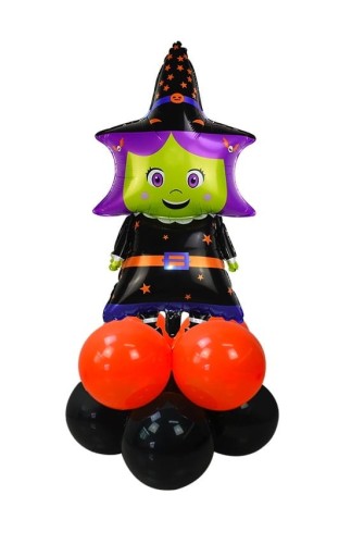 Zestaw balonów Halloween z Wiedźmą Czarownicą Baba Jaga Andrzejki Balony