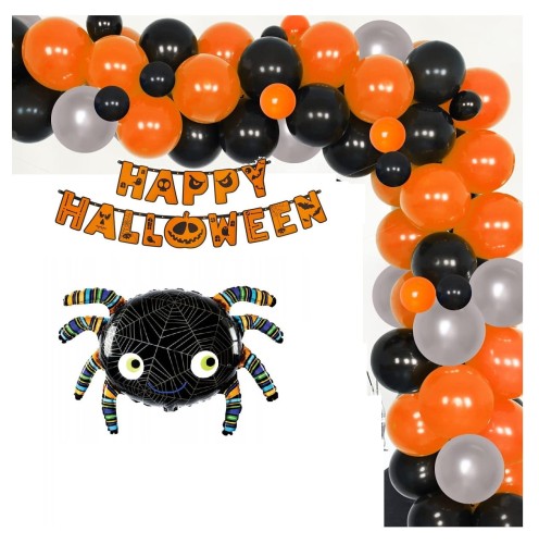 Girlanda balonowa Happy Halloween Baner Pająk