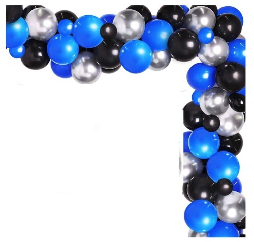 Girlanda balonowa granatowo metaliczna srebrna