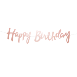 Baner Happy Birthday girlanda różowe złoto Rose gold