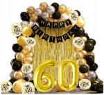 Girlanda balonowa 60 urodziny zestaw balonów cyfry kurtyna BANER 60tka