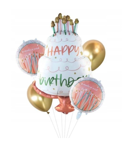 balony z traktorem świeczki Happy BIrthday