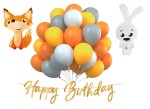 Zestaw balonów Leśne Urodziny Baner Happy Lis