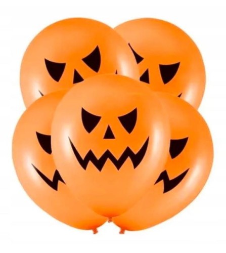 Balony lateksowe Halloween pomarańczowe 6szt 30 cm Dynie
