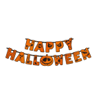 Baner Happy Halloween z dynią pomarańczowy 185cm