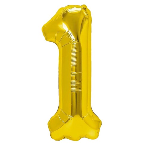 balon foliowy cyfra 1 złota 70cm