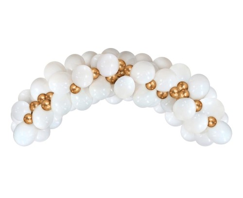 Girlanda balonowa Na Chrzest Komunię Ślub biało złota