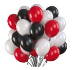 Bukiet balonów czerwony czarny biały Piraci Auta