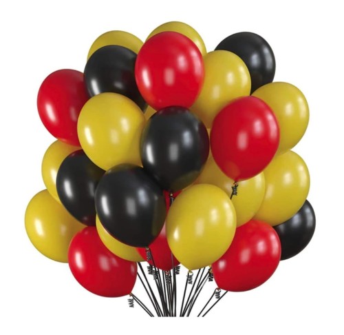 Bukiet balonów czerwono czarno żółty