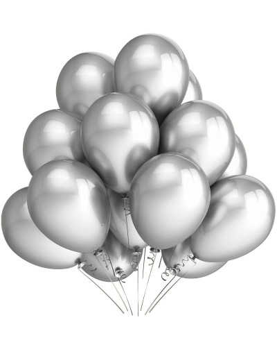 Balony lateksowe srebrne metalizowane 10 cali 20 szt