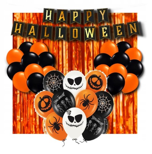 Zestaw dekoracji balonów na Halloween mix wzorów