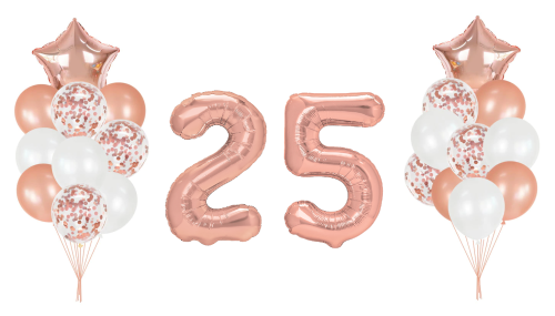 Zestaw balonów na Urodziny Rose Gold cyfry 100cm 0-99