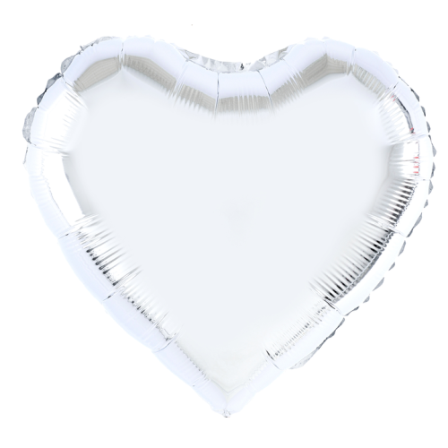 Balon foliowy serce srebrne 45 cm 18cali