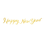 Baner Happy New Year złoty 120 cm 1 szt