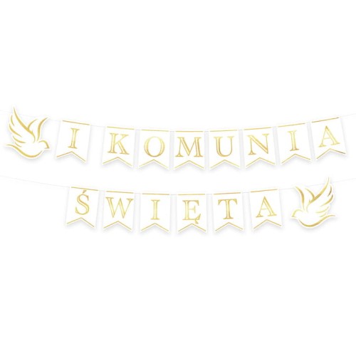 baner Komunia Święta papierowa girlanda flagi