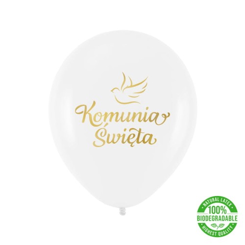 balon lateksowy z nadrukiem Komunia Święta 12 cali