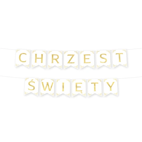Zestaw na Chrzest Święty Balony biało złote Baner Girlanda Chrzciny HEL