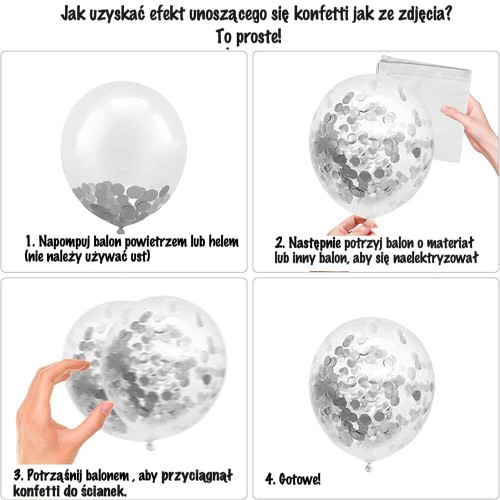 Girlanda balonowa srebrna na Bal Ósmoklasisty Studniówkę 2026
