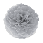 Pompon bibułowy szary srebrny 15 cm