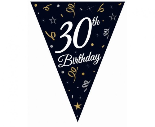 Girlanda papierowa 30th Birthday z flagami