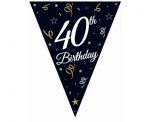Girlanda papierowa 40th Birthday z flagami