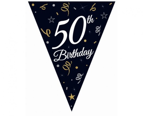 Girlanda papierowa 50th Birthday z flagami