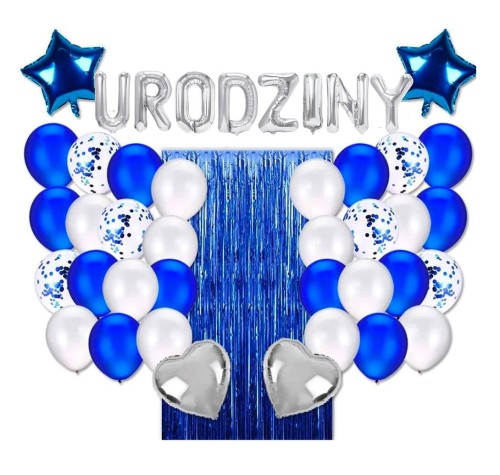 Zestaw dekoracji na Urodziny granatowe dla Chłopca