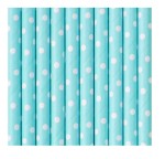 Słomki turkusowe w kropki 10szt.