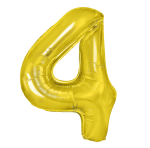 Balon foliowy złoty cyfra 4 100cm złota