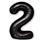 Balon foliowy czarny cyfra 2 100cm czarna hel